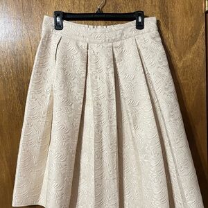 Allegra K Cream Textured A-Line Skirt